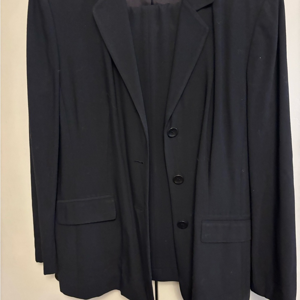 Ann Taylor suit jacket and matching pants. Pants are wide leg with cuff.